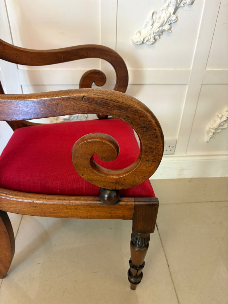 Antique Willian IV Quality Mahogany Desk Chair - Image 4